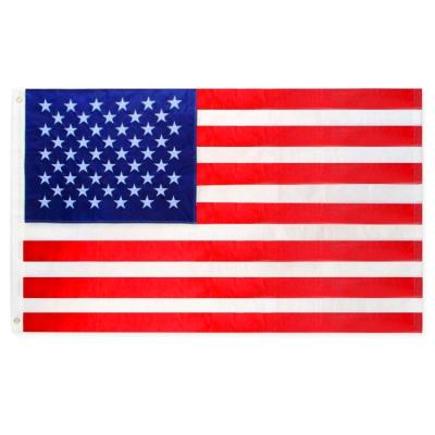 China 4x6ft Nylon Embroidered Thin Line Hanging Factory Direct 210D USA Flag for sale