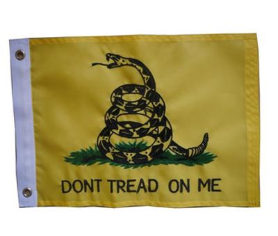 China 210D Nylon Hanging 12x18inch Embroidered DON'T TREAD ON ME Flag for sale