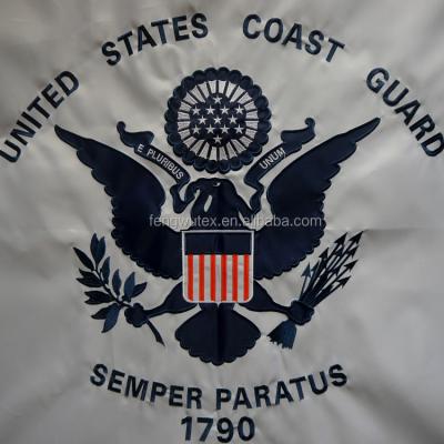 China Factory Direct Hanging 210D Nylon US Coast Guard 3x5ft Embroidered Flag for sale