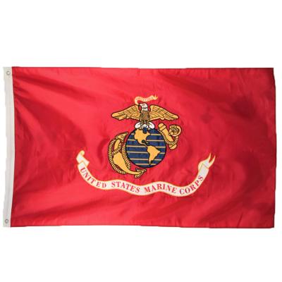 China Factory Direct Hanging 3x5ft Embroidered Nylon 210D US Marine Flag for sale