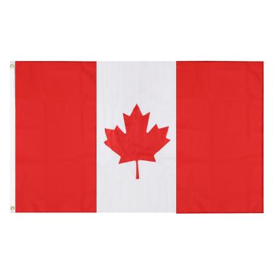 China 210D Nylon 3x5ft Embroidered Canada Hanging Flag for sale