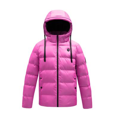 China Wholesale Custom Made Waterproof Winter Stripper Jackets For Men's Hooded Bubble Down Heated Jacket Shiny Shiny Quilting Heating Coat for sale