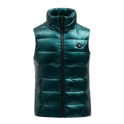 China QUICK DRY Zone 3 Heated Warm Black Electric Duck Down Jacket Smart USB Winter Unisex Fever Heated Vest For Women Men for sale