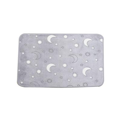 China Washable Household Flannel Three-Dimensional Glow-in-the-Dark Absorbent Bath Mat for sale