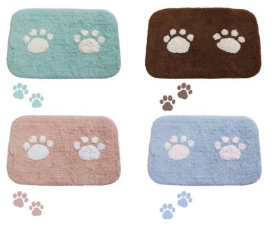 China Bathroom Washable Two Piece Suite Pattern Cat Claw Cotton Non-Slip Floor Mat for sale