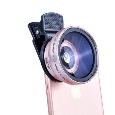 China Portable High Resolution 0.45x Close-up Universal High Resolution Wide Angle Mobile Phone Camera Lenses Smartphone Clip Macro Lens for sale