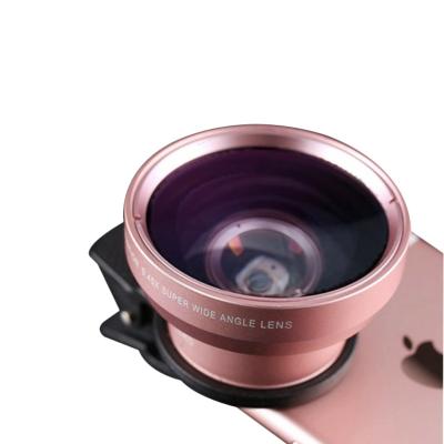 China Portable Universal Close-Up Mobile Phone Clip Macro Lens 0.45x Wide Angle No Deformation Smartphone Camera Lenses for sale