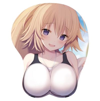 China With Custom 3D Wrist Rest Anime Beauty Girl Wrist Rest Non Slip Silicone Rubber Mouse Pad for sale