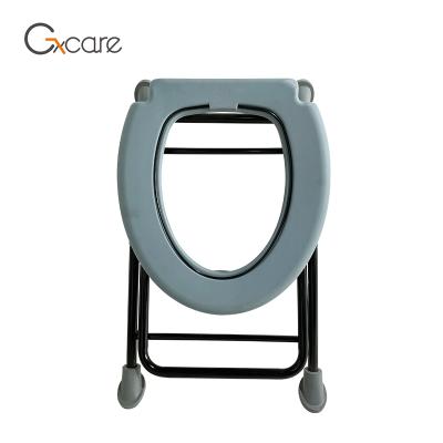 China Portable Cheap Price Simple Folding Lightweight Portable Commode Chair For Outdoor Use for sale