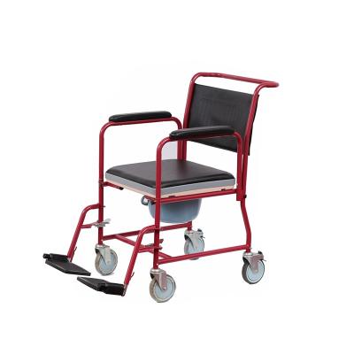 China Detachable footrest; Flip Up Armrest Transport Toilet Multifunction Commode Medical Portable Chair With Wheels for sale