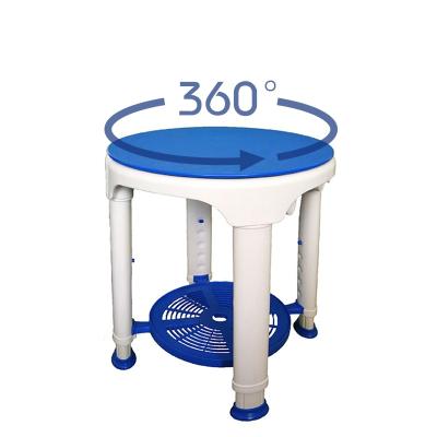 China 360 Degree Rotating Height Adjustable Plastic Swivel Bath Swivel Stool For Patients for sale