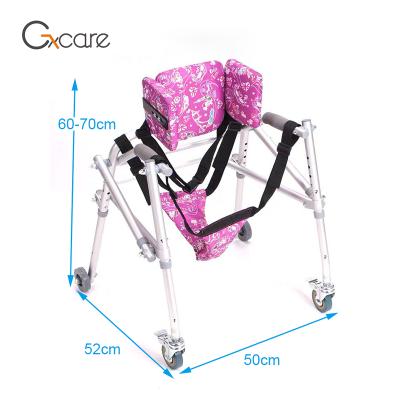 China Hospital Rehabilitation Rehabilitation Therapy Supplies Four Wheel Aluminum Pediatric Walker for sale