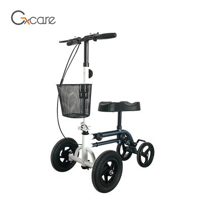 China Steel Frame Safe Steerable Knee Scooter Folding Walker For Broken Leg for sale