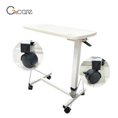 China Traditional Mobile Hospital Equipment ABS Plastic Overbed Table With Wheels for sale