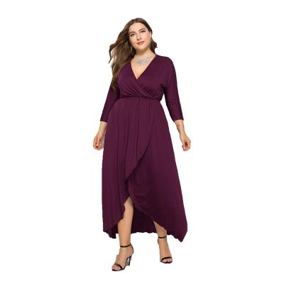 China Sustainable Customized high quality sexy midi Summer 2022 new solid color loose women plus size dress for sale