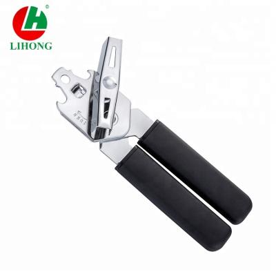 China Viable Safety TPR Handle Soft Grip Tin Can Opener with Beer Bottle Opener for sale