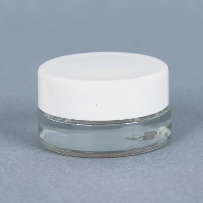 China Personal Care Straight Mouth Jar 5ml Lid Eye Cream Ointment Container Jar Clear Glass White Wholesale for sale