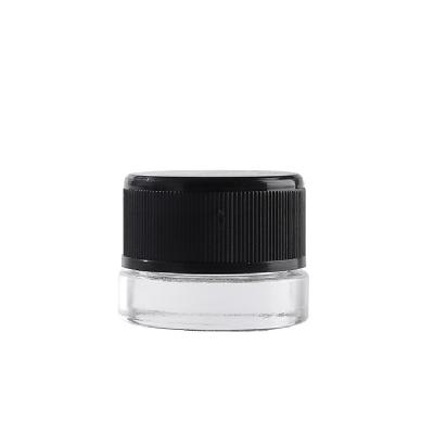 China Personal Care Wholesale 3g 5g 7g 9g Mouth Glass Eye Cream Personal Straight Jar With Lid Child Safe Black for sale