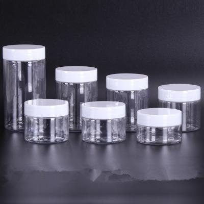 China BEAUTY PACKAGING cheap PET clear plastic spice jar 40ml 50ml 60ml 80ml 100ml 120ml 150ml with white lid maker for sale