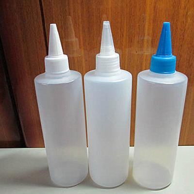 China 250ml glue sofe pe squeezing plastic dropper bottle special use glue printing ink bottle for sale