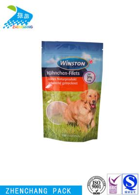 Cina Di plastica stia sul portatile a prova d'umidità del sacchetto della chiusura lampo per l'imballaggio dell'alimento per animali domestici in vendita