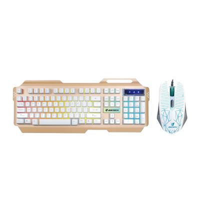 China Gaming Keyboard and Mouse Combo Rainbow Backlit Keyboards Wire Mouse for PC Gamer Computer Laptop for sale