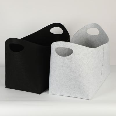 China Folding Factory Supply Custom Logo Private Label Felt Storage Bag Felt Basket For Firewood for sale