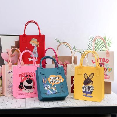 China 100% Eco-friendly Reusable Shopping Bags Lightly Felt Tote Bag Heavy Duty Grocery Tote Bag With Handles for sale