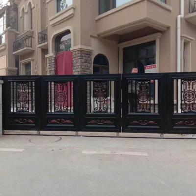 China Easily Assembled Round Corner Sliding Wrought Iron Door for sale