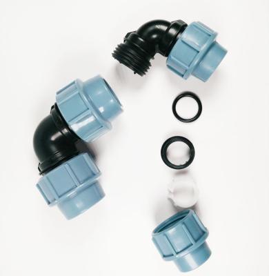 China Connect HDPE Pipe In Irrigation PN16 PP Compression Fitting For HDPE Pipe for sale