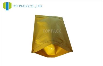 China Reclosed Golden Foil Tea Packaging Bags / Resealable Foil Pouches for sale