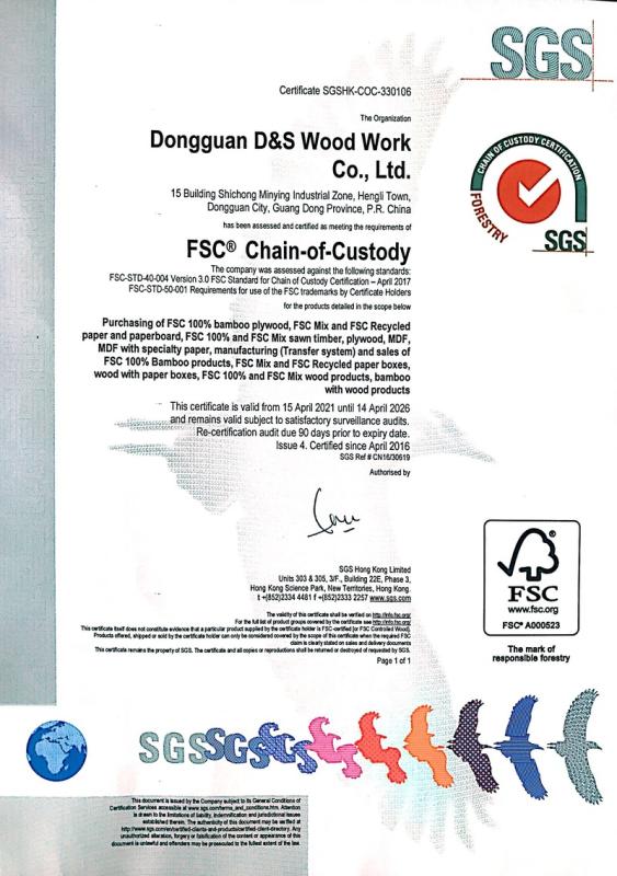 FSC - Dongguan D&S Wood Work Co., Ltd.