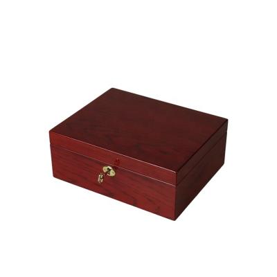 China 2 Layer Rosewood Varnish Wood Box Mirror Logo Color Wooden Box Handmade Custom Jewelry Storage Necklace Bracelet Cases for sale