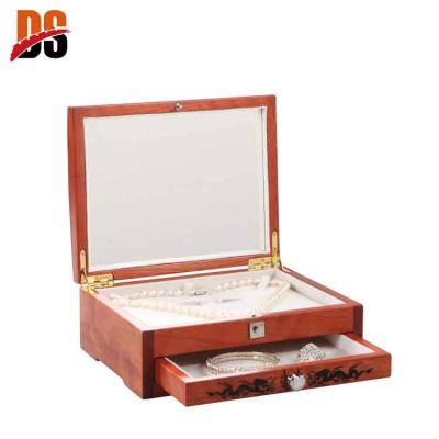 China Wholesale High Quality Shiny Wooden Jewelry Package D&S Packaging Custom Jewelry Box for sale