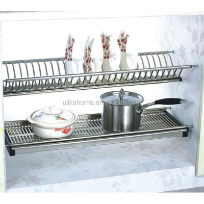 China Kitchen Sustainable Dish Rack 2 Layers Dish Rack Stainless Steel Dish Rack for sale