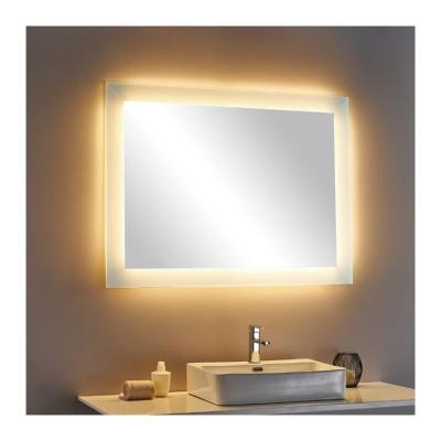 China Modern Hot Sale Hotel Luxury Wall Mounted Bathroom Smart Mirror Led Lighted Bath Mirror for sale