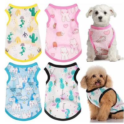 China Amazon Viable Hot Selling Cute Cartoon Printed Dog Vest Summer Shirts, Breathable Pet Clothes Puppy T-shirts Pet Clothes for sale