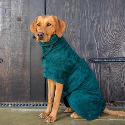 China Sustainable Pet Microfiber Dog Bathrobe Drying Coat Color Customized Jacket Quick-drying Dog Bathrobe For Dogs for sale