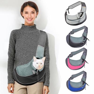 China Breathable Mesh Travel Safe Sling Bag Dog Sling Carrier Viable For Small Puppy Dogs Cats For Outdoor Travel for sale