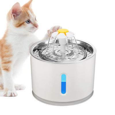 China Replaceable Dog Cat Drinking Feeder Automatic Water Dispenser Stainless Steel Water Fountain Circulation 2.4L Filtration for sale