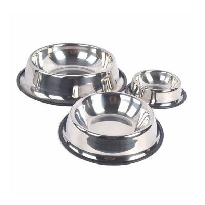 China Automatic Luxury Silver Plated Metal Dogs Feeders Bowls Modern Stainless Steel Pet Bowl Rubber Non-slip Metal for sale