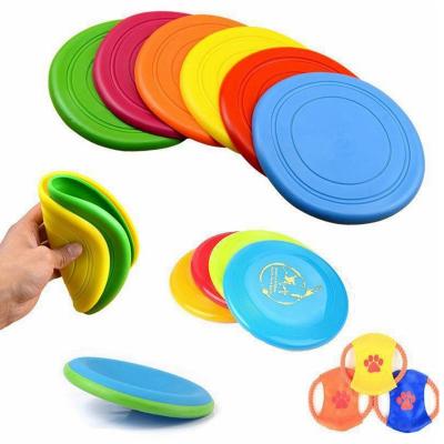 China Wholesale Viable Non-Toxic Soft Silicone Saucer Flying Pet Flying Disc Dog Toys Bite Resistant Pet Frisbeed for sale