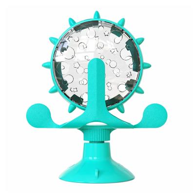 China Sustainable Rotating Teasing Cat Toy Windmill Turntable for Kittens, Cat Training Leakage Food Toys, Dispenser Feeder Cat Toy for sale