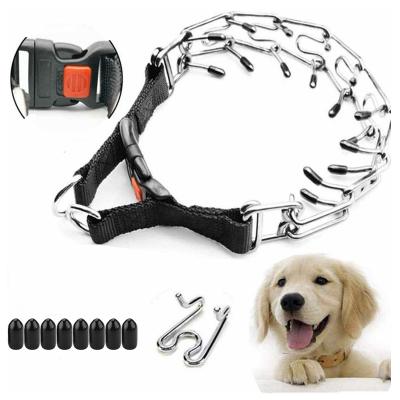 China Adjustable Dog Training Collar Stainless Steel Metal Buckle Dog Crotch Training Collar Dog Obstruction Collar For Dog for sale