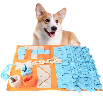 China Wholesale Travel Various Styles Fleece Nose Mat Nose Training Pet Feeding Sniffing Mat Durable Puzzle Toys Dog Nose Mat For Dogs for sale