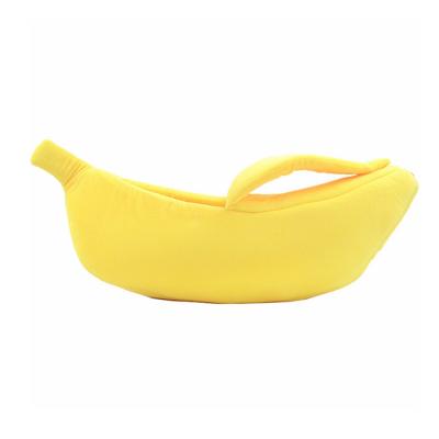 China Waterproof Yellow Banana Shape Pet Cat Dog Sofa 4 Colors Puppy Cushion Kennel Warm Banana Cat Bed for sale