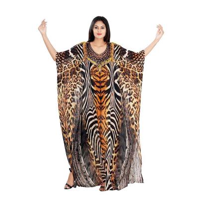 China Print Muslim Resort Dress Beach Long Dress Middle East Plus Size Muslim Maxi Dress for sale