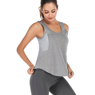 China Breathable quick-drying sweat-absorbent yoga sports vest sleeveless mesh yoga clothes women for sale