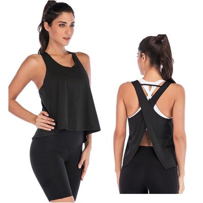 China Breathable V-slit Yoga Vest Back Sports Vest Women's Yoga Fitness Wear for sale