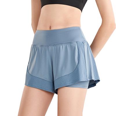 China Anti-glare Women's Sports Five-Point Pants Shorts Quick-drying Breathable Yoga Mesh Running Fitness Pants Exercising Breathable Casual Warm PA for sale